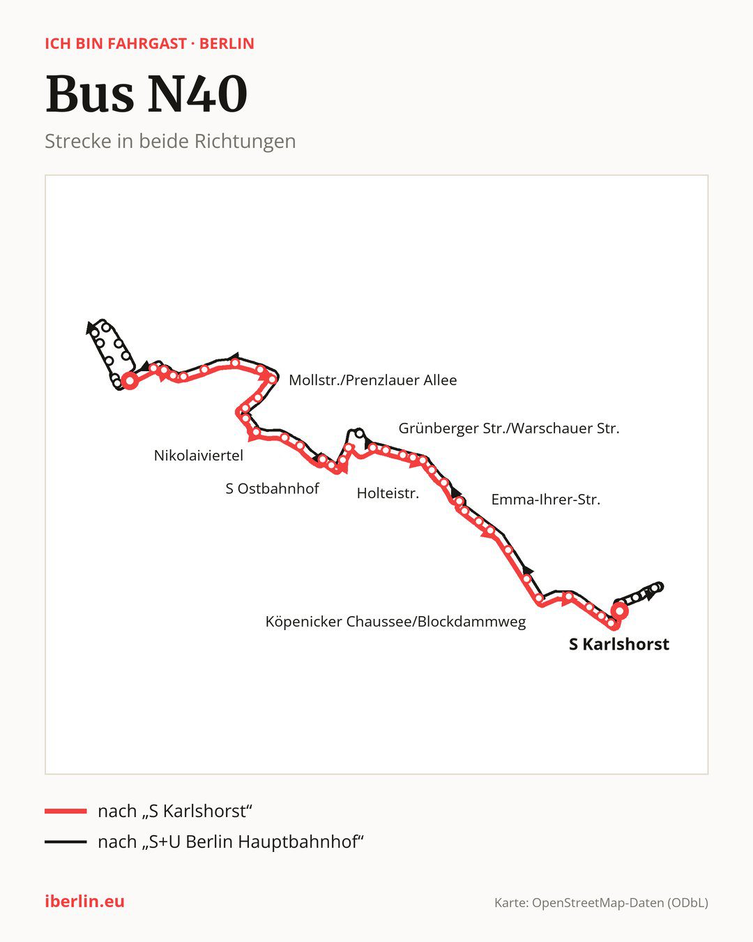 Nachtbus N40 in Berlin