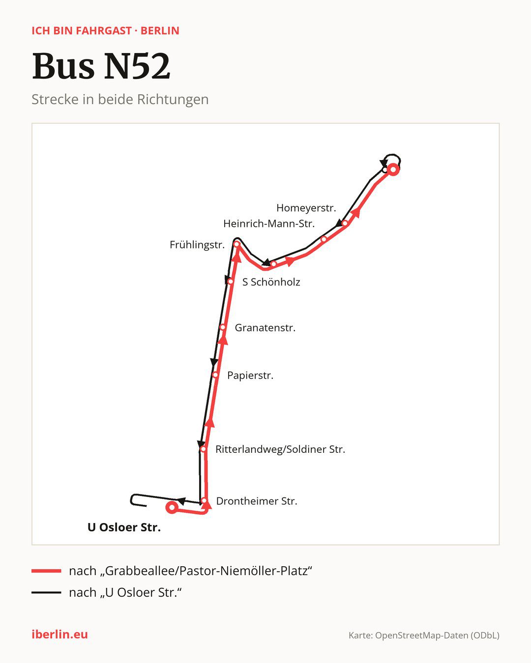 Nachtbus N52 in Berlin